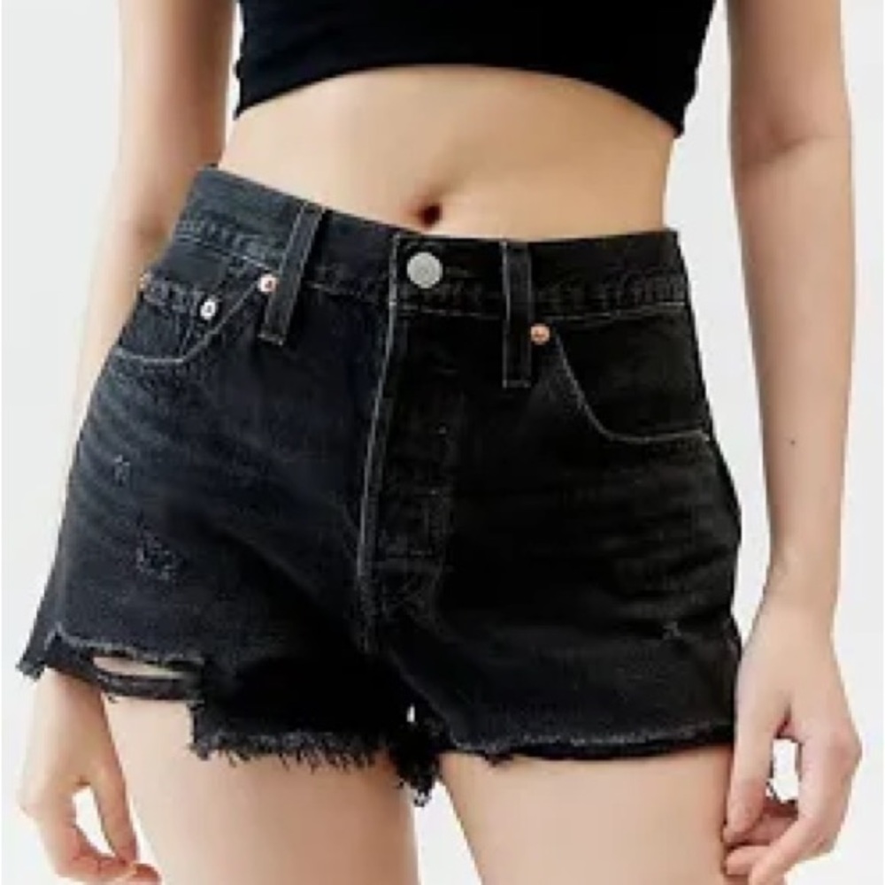 Levi's 501 Original Cutoff Denim Short in Black
